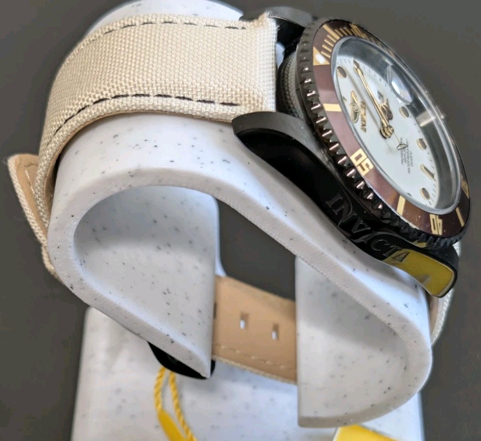 Invicta Pro Diver Men’s Watch (Model 50536) – Beige Dial & Nylon Strap – 42mm