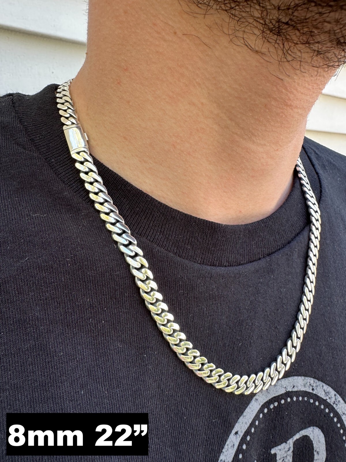 Miami Cuban Link Chain Necklace / Bracelet Real 925 Silver Sleek Clasp 6-12mm