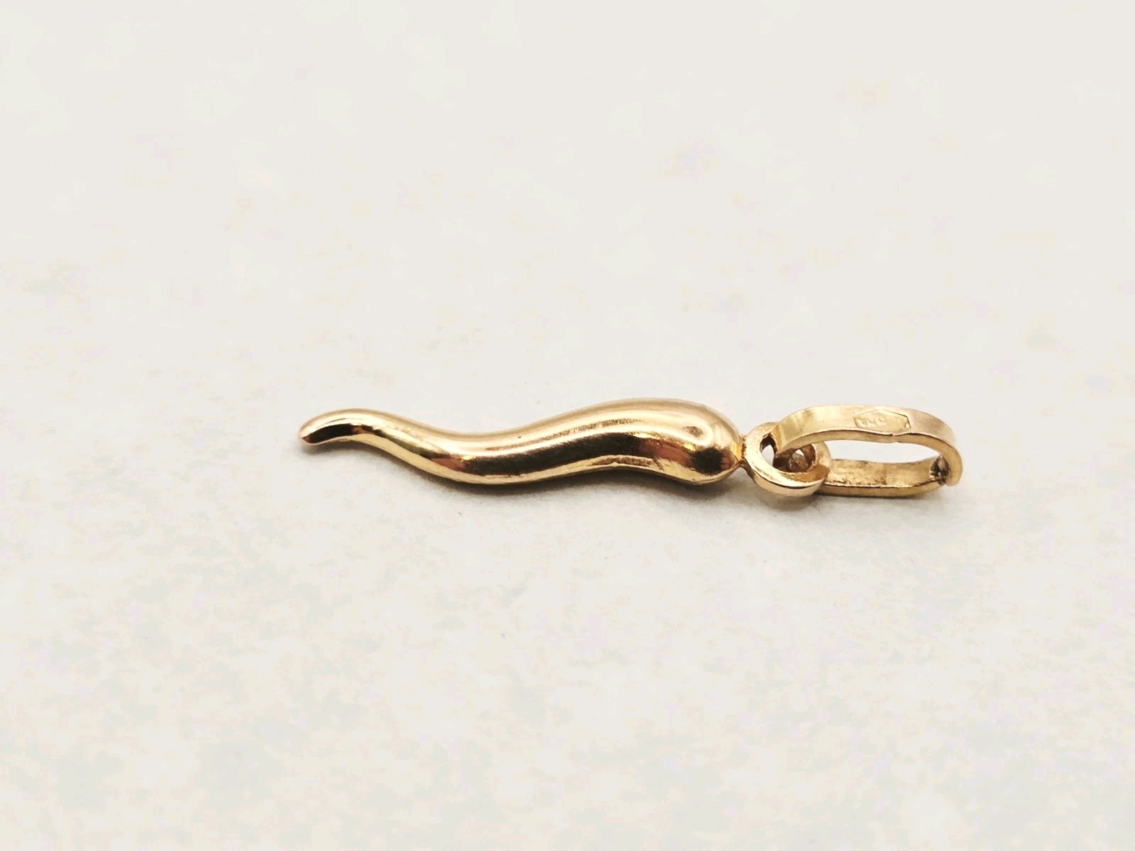 Solid 18k Gold Corno Italian Horn 1 ” Cornicello Charm Pendant Italian 750 ✨️