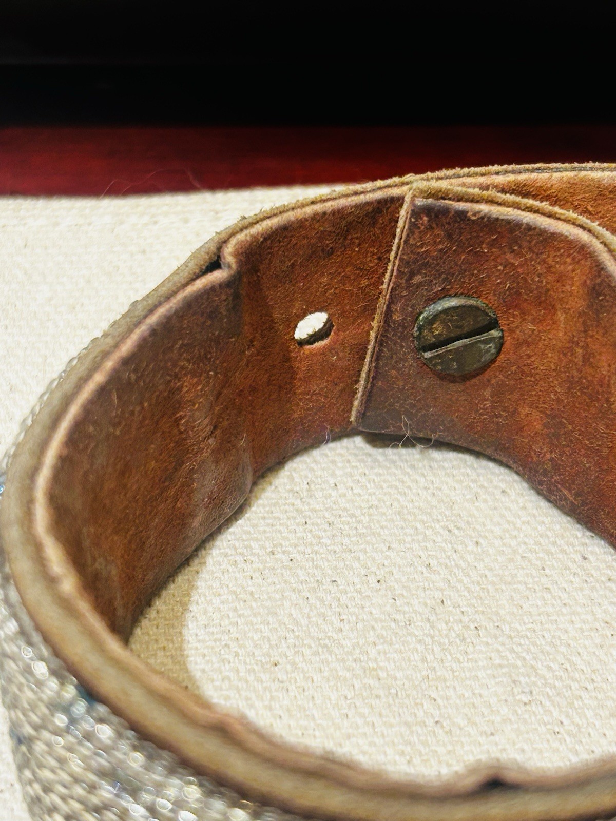 Beaded Silver And Slate Medium Width Ombré Leather Cuff Made In Tanzania