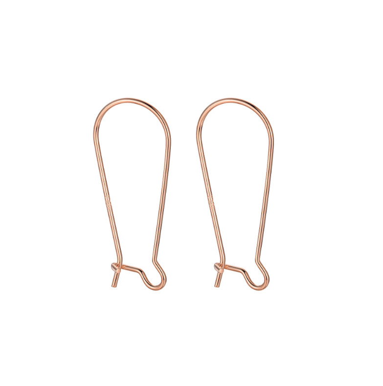 925 Sterling Silver 30mm Kidney Ear Wire Hook Earring Findings 2pcs/10Pcs DIY