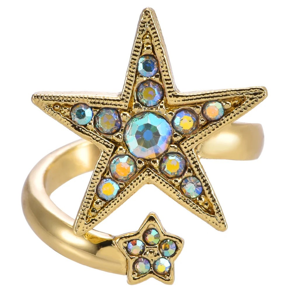 Kirks Folly Starlight Dreamer Adjustable Ring goldtone STAR