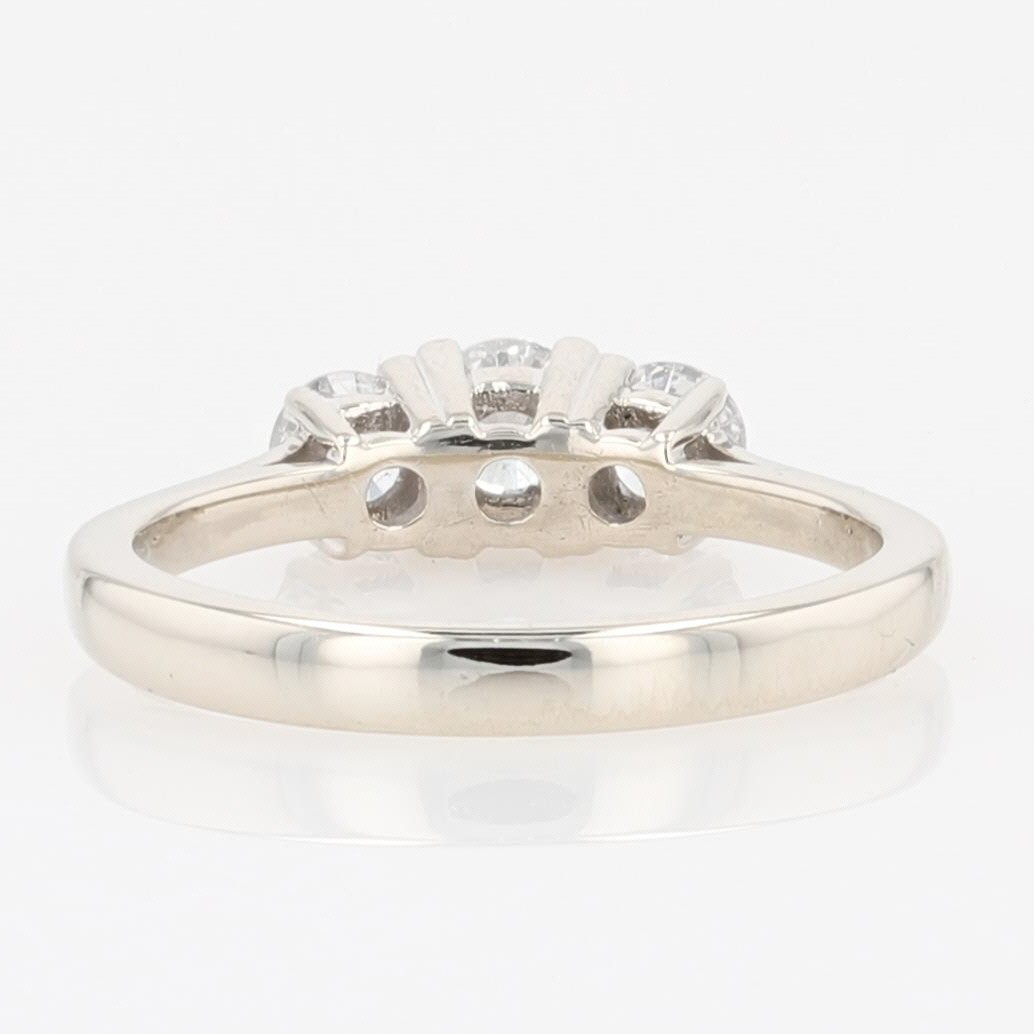 .50ctw Round Cut Diamond Three-Stone Engagement Ring 14k White Gold Size 5.25