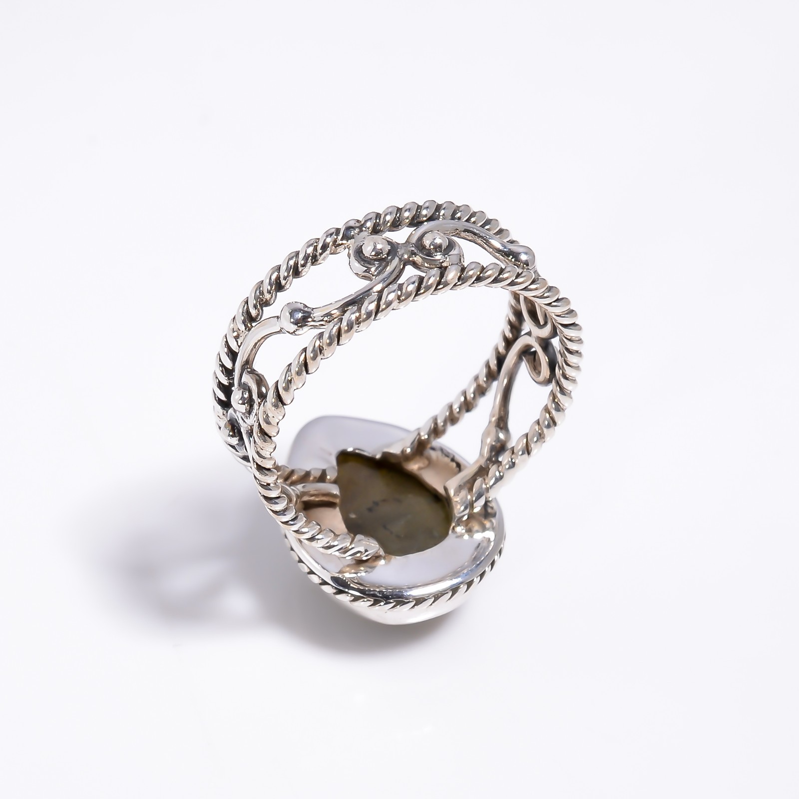 Labradorite Gemstone 925 Silver Handmade Statement Ring Jewelry