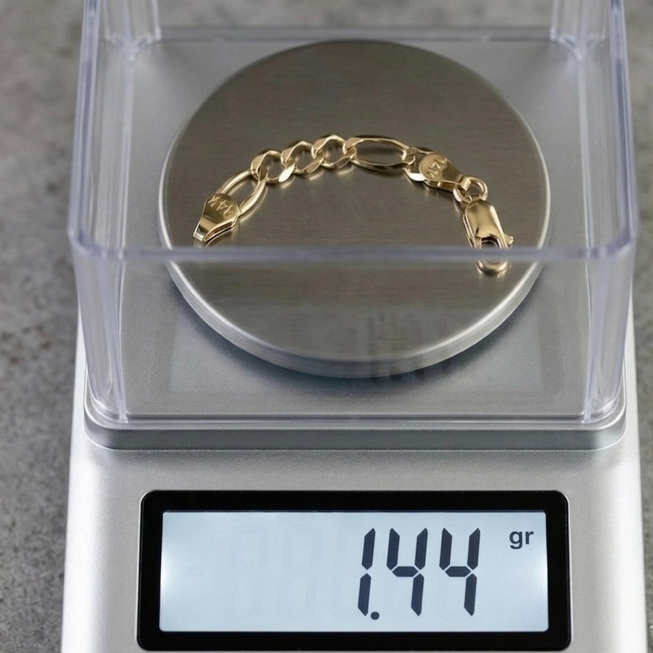 4.7mm Solid Royal Figaro Chain Necklace Bracelet Extender Real 14K Yellow Gold