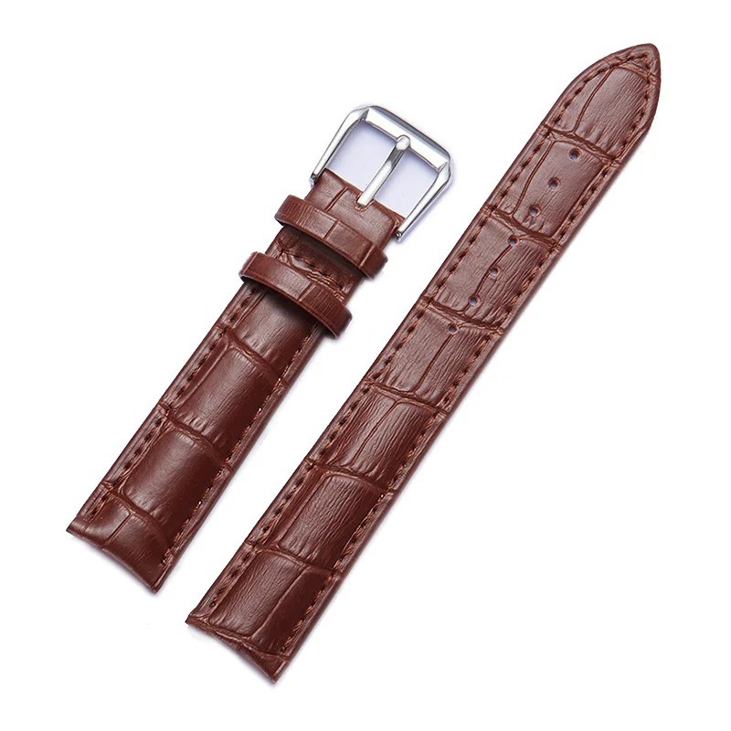 Universal Leather Watch Band Bamboo Pattern Strap 12mm-24mm Pin Buckle Unisex