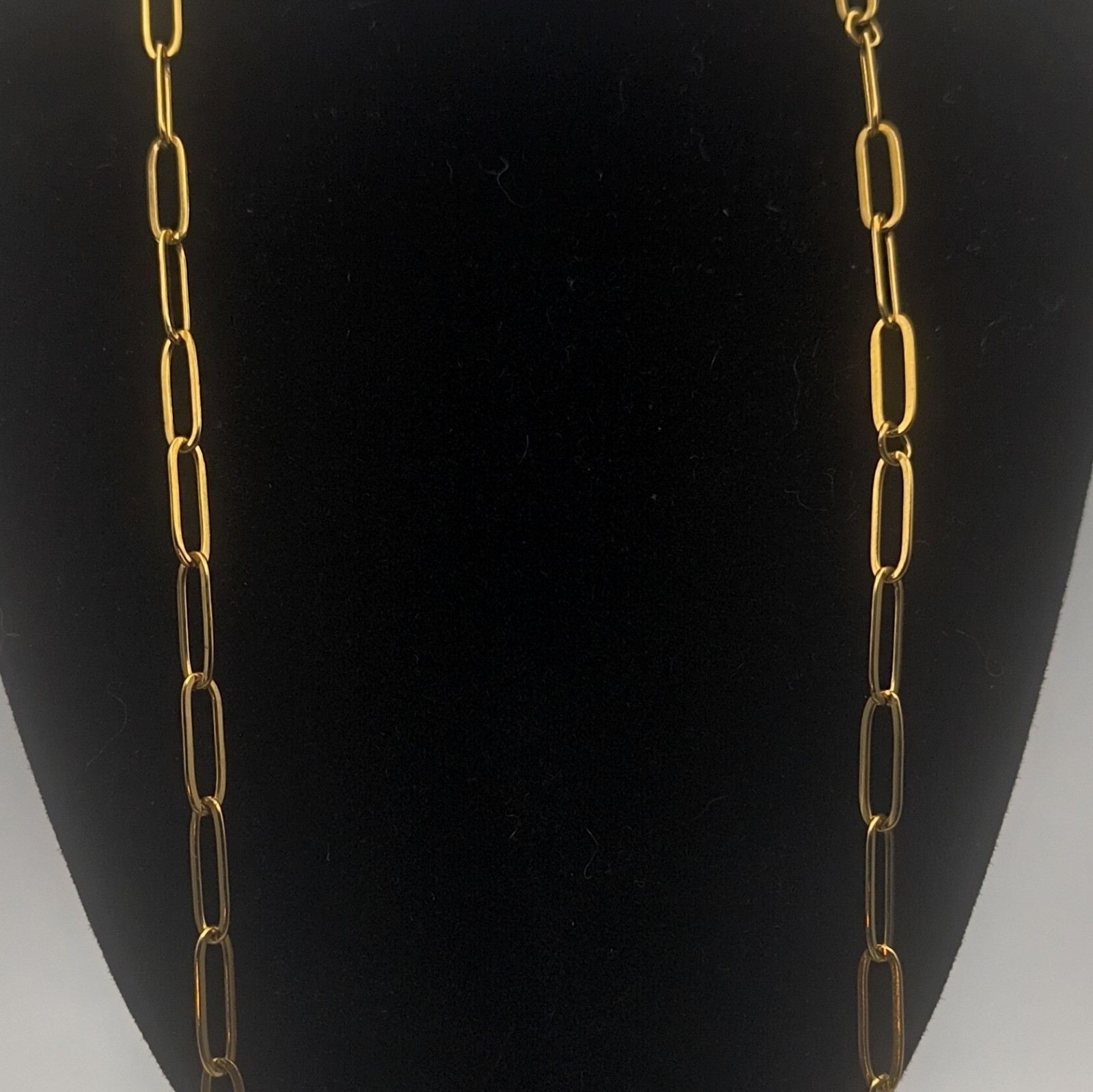 Nominal Gold Tone Bar Link Chain Necklace Asymmetrical Sun Charm Lobster