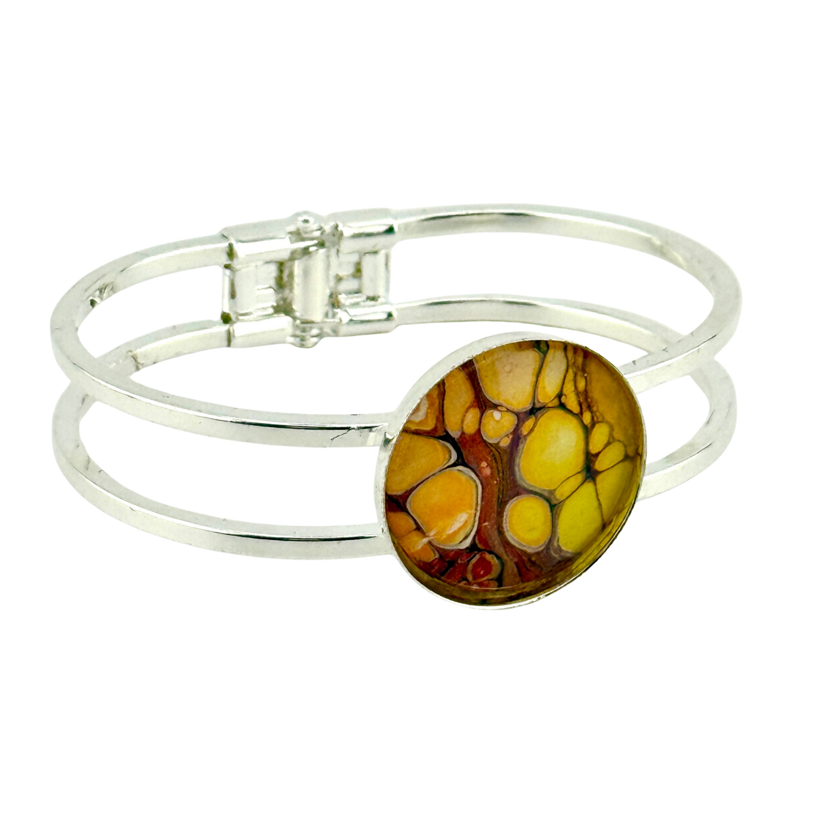 Silver Bracelet Handmade “Citrus Bubbles” Spring Style