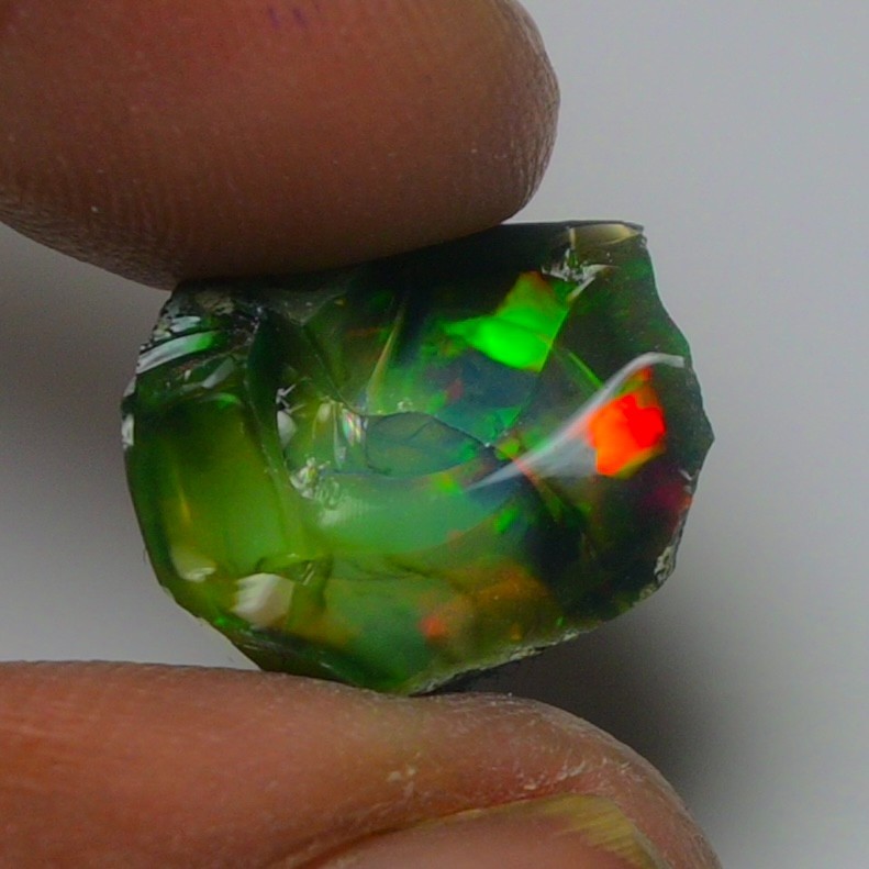 Blue Opal Rough 6.80 Carats, Smoked Ethiopian Welo Opal Rough, Fire Opal Raw