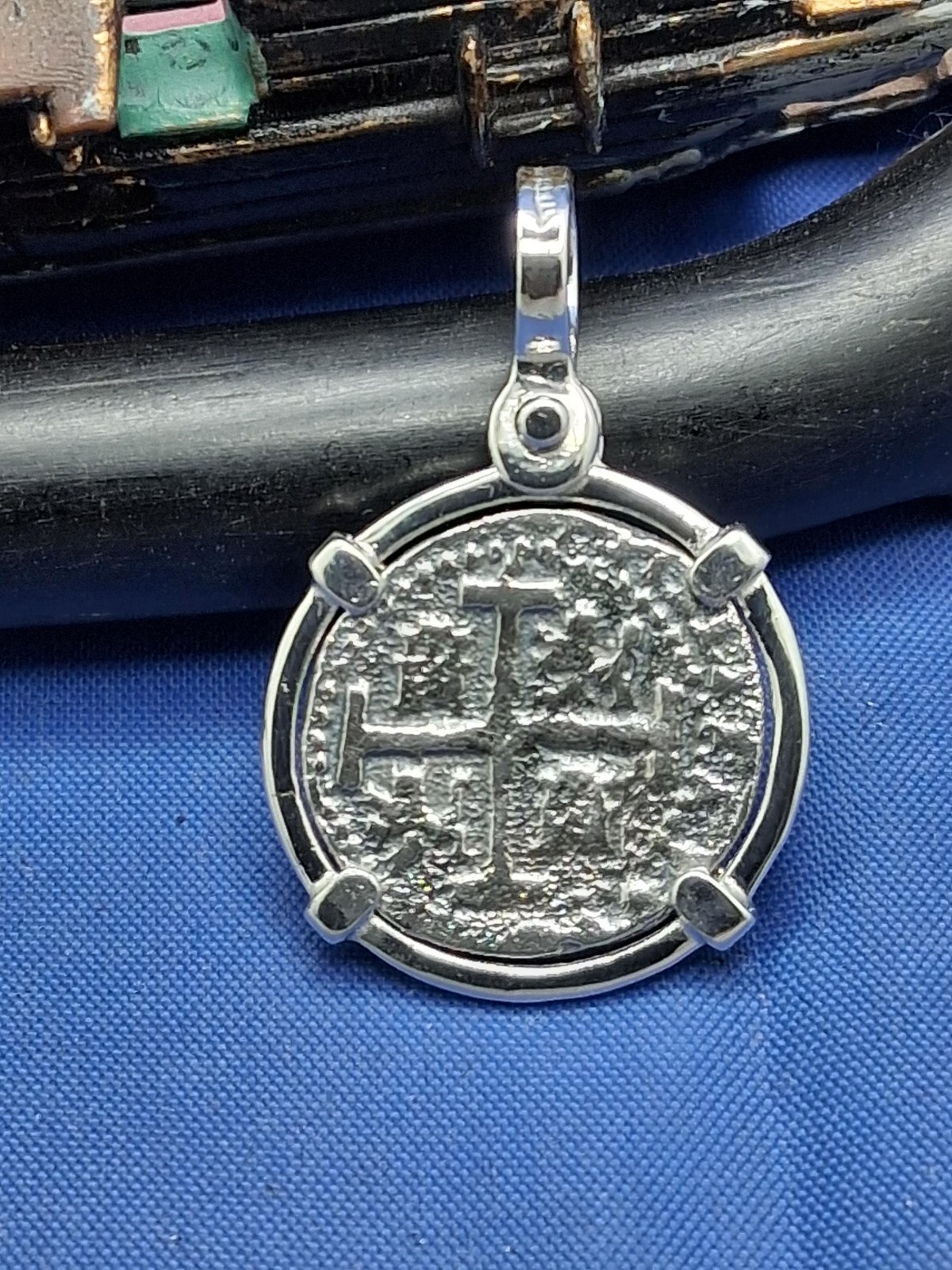 Sterling Silver Replica Atocha Shipwreck Piece of Eight Pirate Coin Pendant