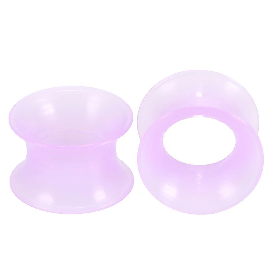 2pcs Thin Silicone Ear Plug Ear Tunnels Plugs Gauges Jewelry Earlets Flesh Gauge