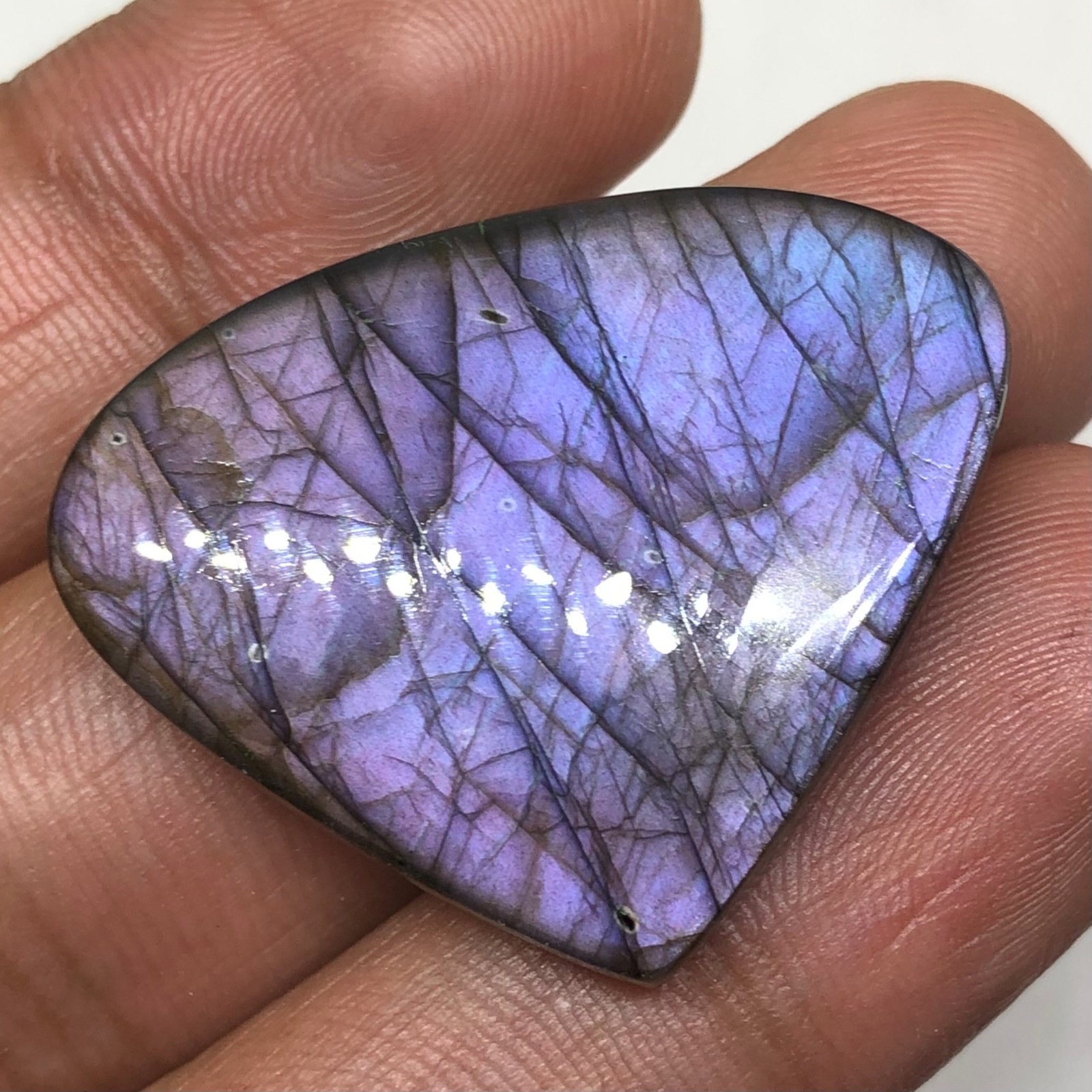 Natural Purple Labradorite Gemstone Cabochon for Jewelry 33x27x6mm 40.35 Ct