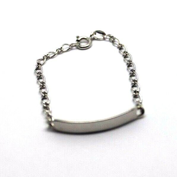 Children 9ct Solid White Gold ID Identification Bracelet – Free Post