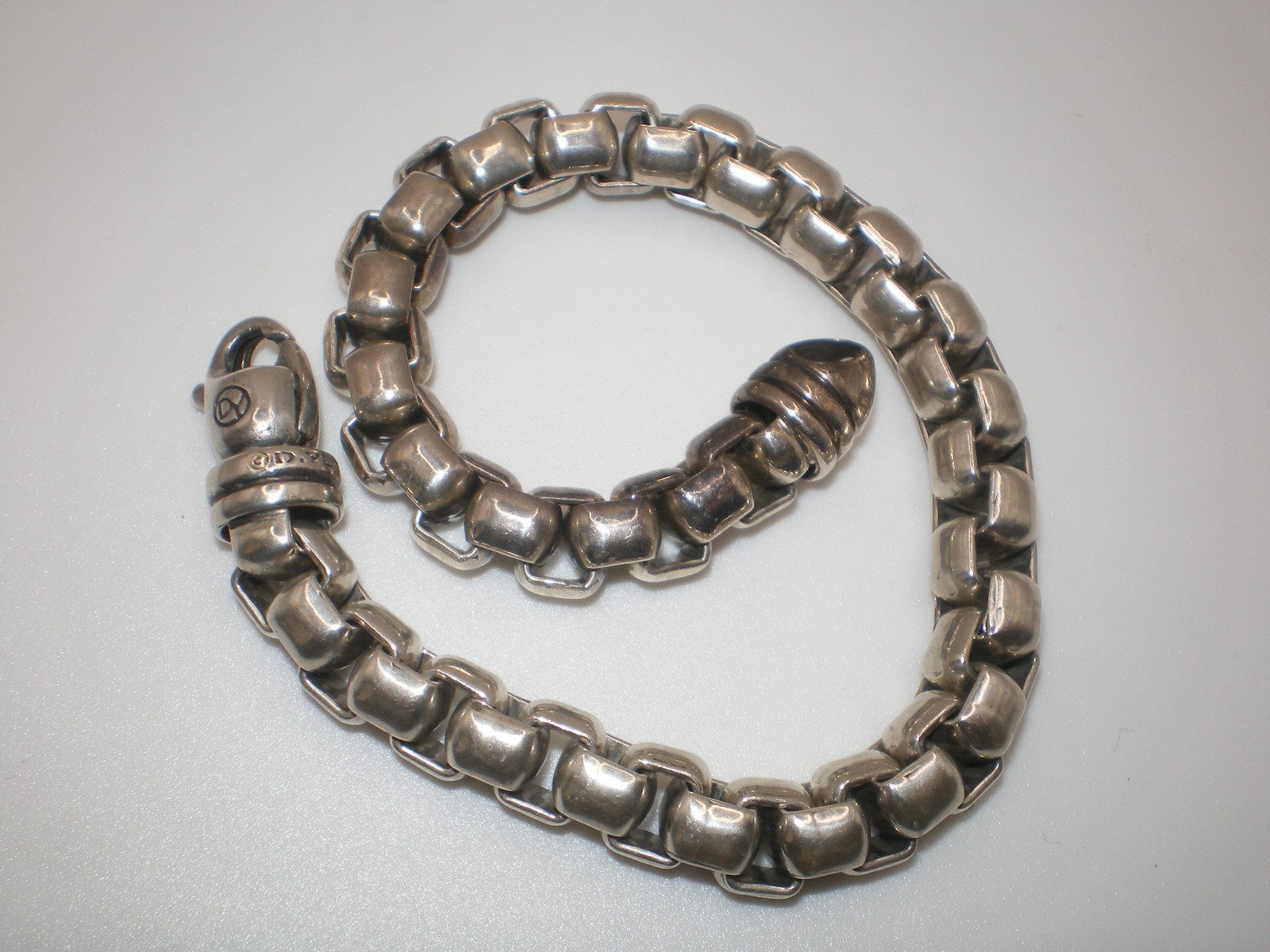 David YURMAN 925 Sterling Silver BOX Chain Bracelet & Pouch 5mm ~ 44.2 gram ~ 8″