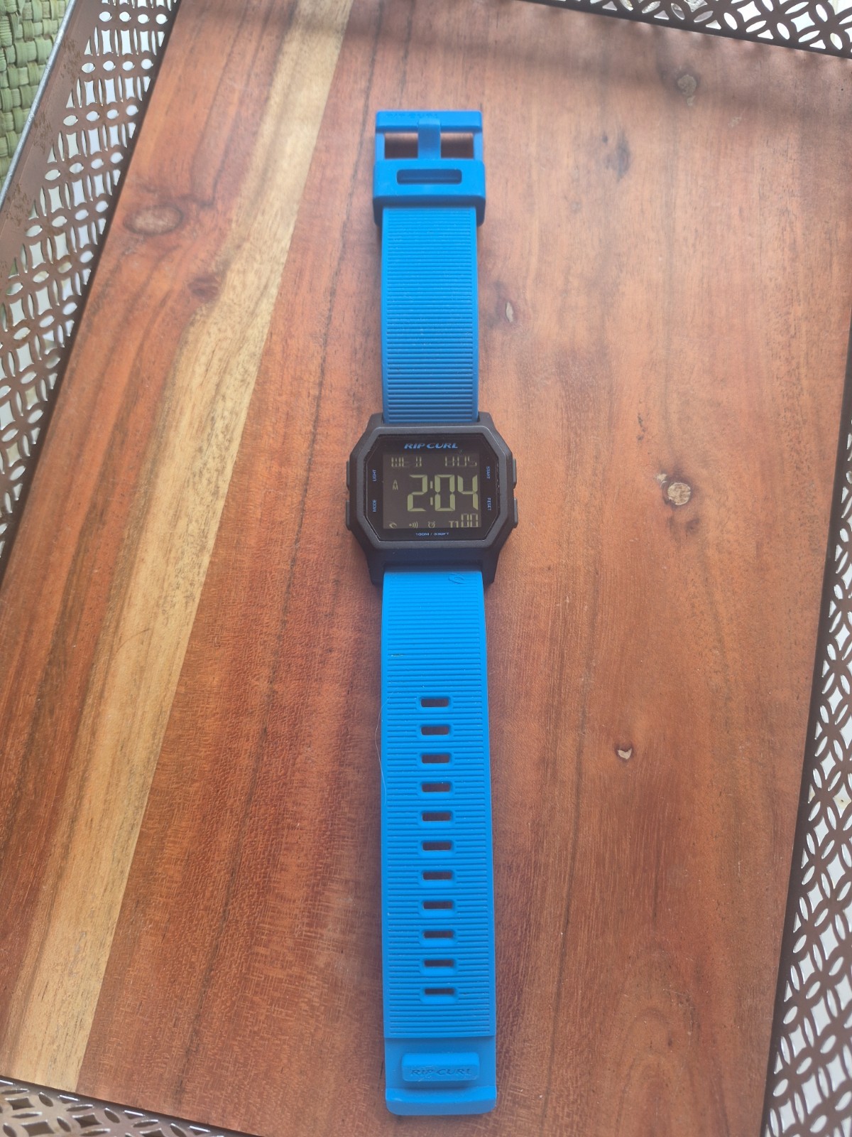 Rip Curl Surf Watch A2701 Atom Blue Rubber Strap Alarm Chrono Digital