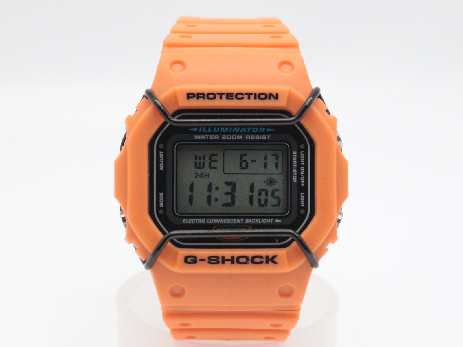 Customized G-SHOCK DW-5600E Orange Bezel Band with Metal Ring Bullbar From Japan