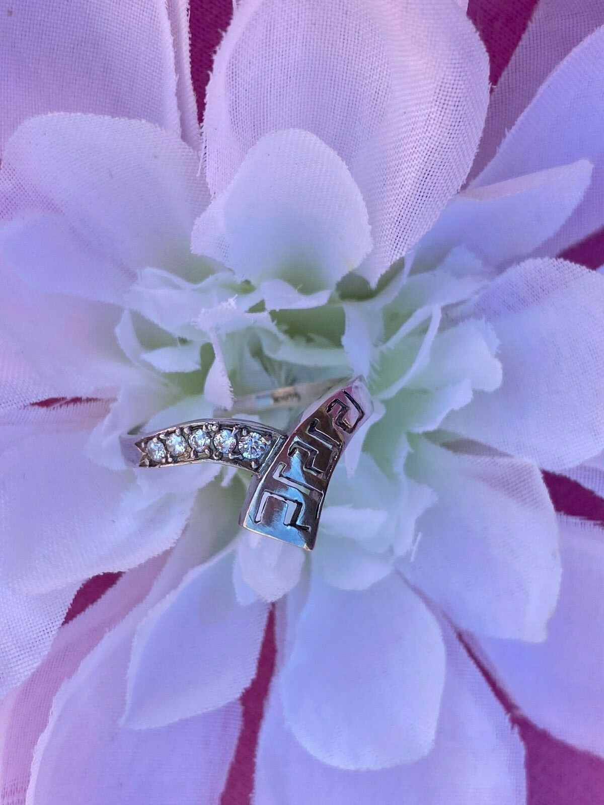Silver 925 Ring UK Handmade With White Gemstones CZ All size available +Gift Box