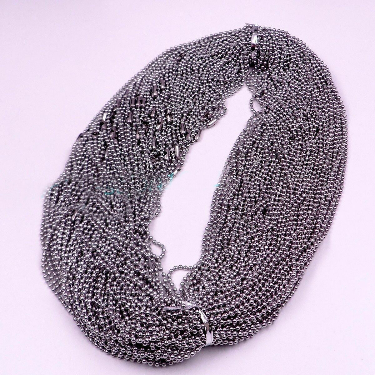 Hotsale Wholesale In Bulk Stainless Steel Lot DIY Ball Chain Necklace 16″-36″