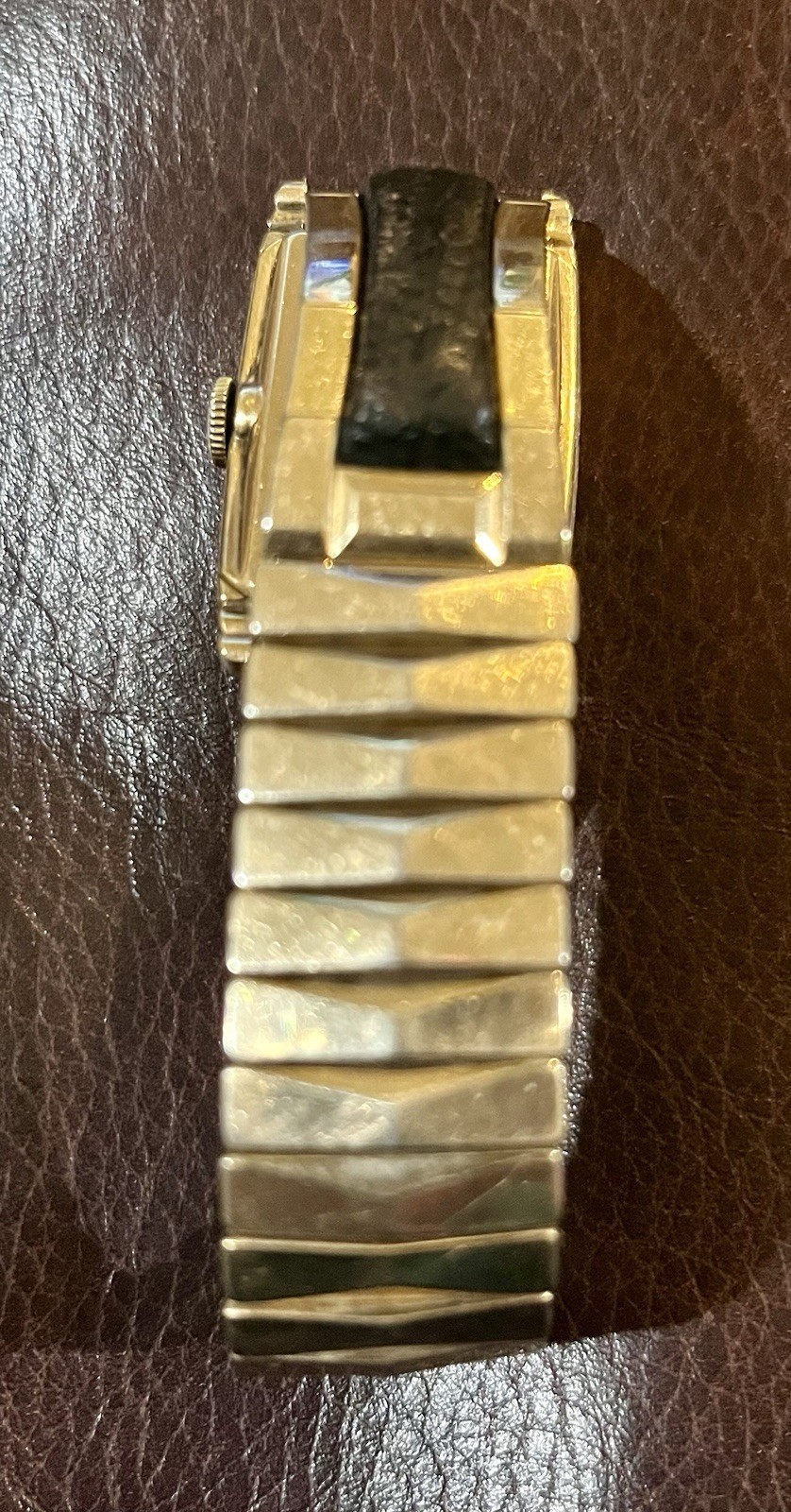 Hamilton Vintage Rectangular Gold-Tone Manual Watch Small Seconds Expansion