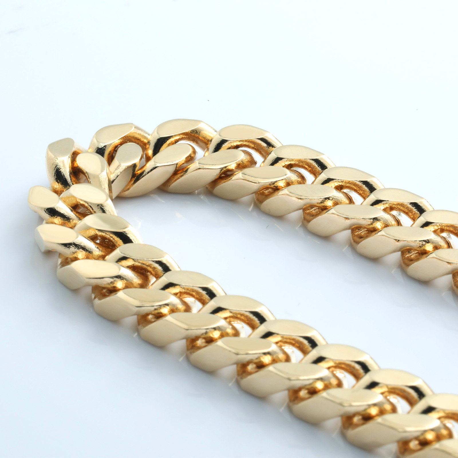 Solid Cuban Link Chain 10mm Bracelet 8.5″in | 14K Gold Plated HipHop Men Fashion