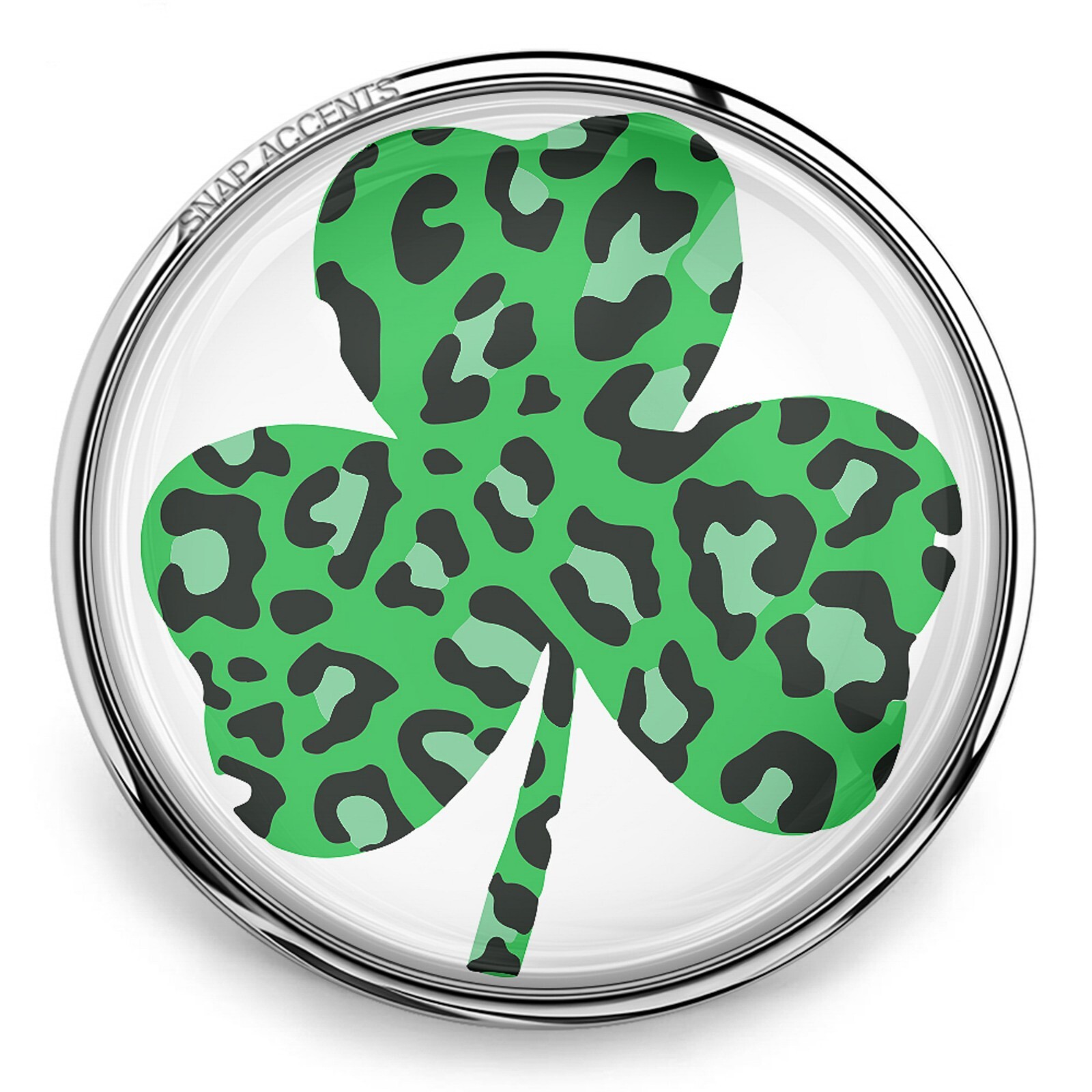 St. Patrick’s Day Snap Jewelry Ginger Charm 18MM Shamrock Heart Clover Button