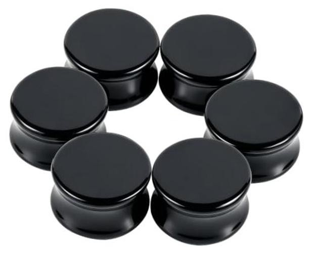 6G-30mm Solid Acrylic Black Gauges for Ear 30mm = 1 3/16 inch = 1.18 inch