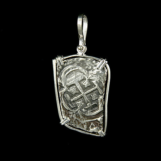 Atocha Sunken Treasure Jewelry – Long 8 Reale Silver Coin Pendant