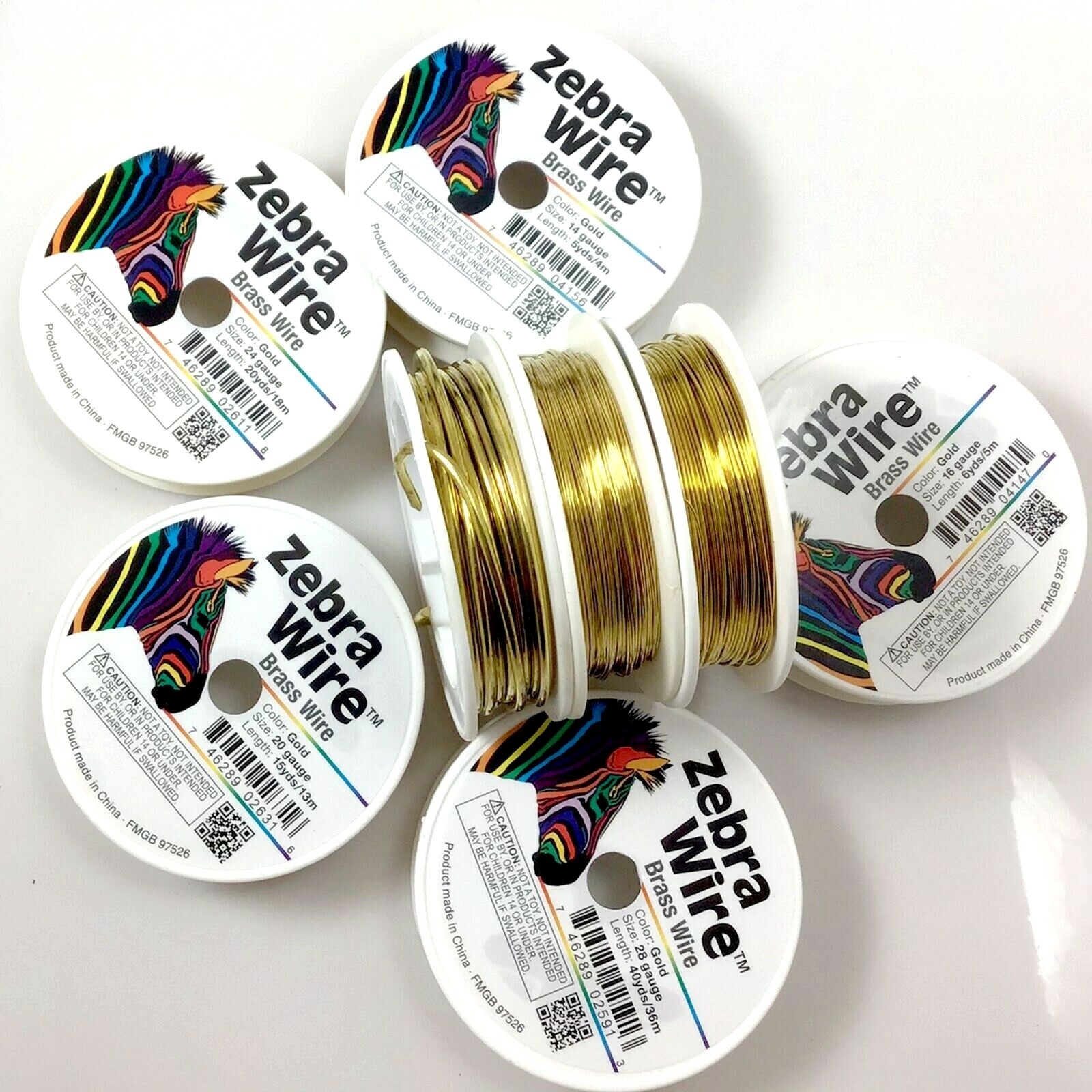 Zebra Wire Coated Gold Round 12,14,16,18,20,22,24,26,28 Gauge Jewelry Making
