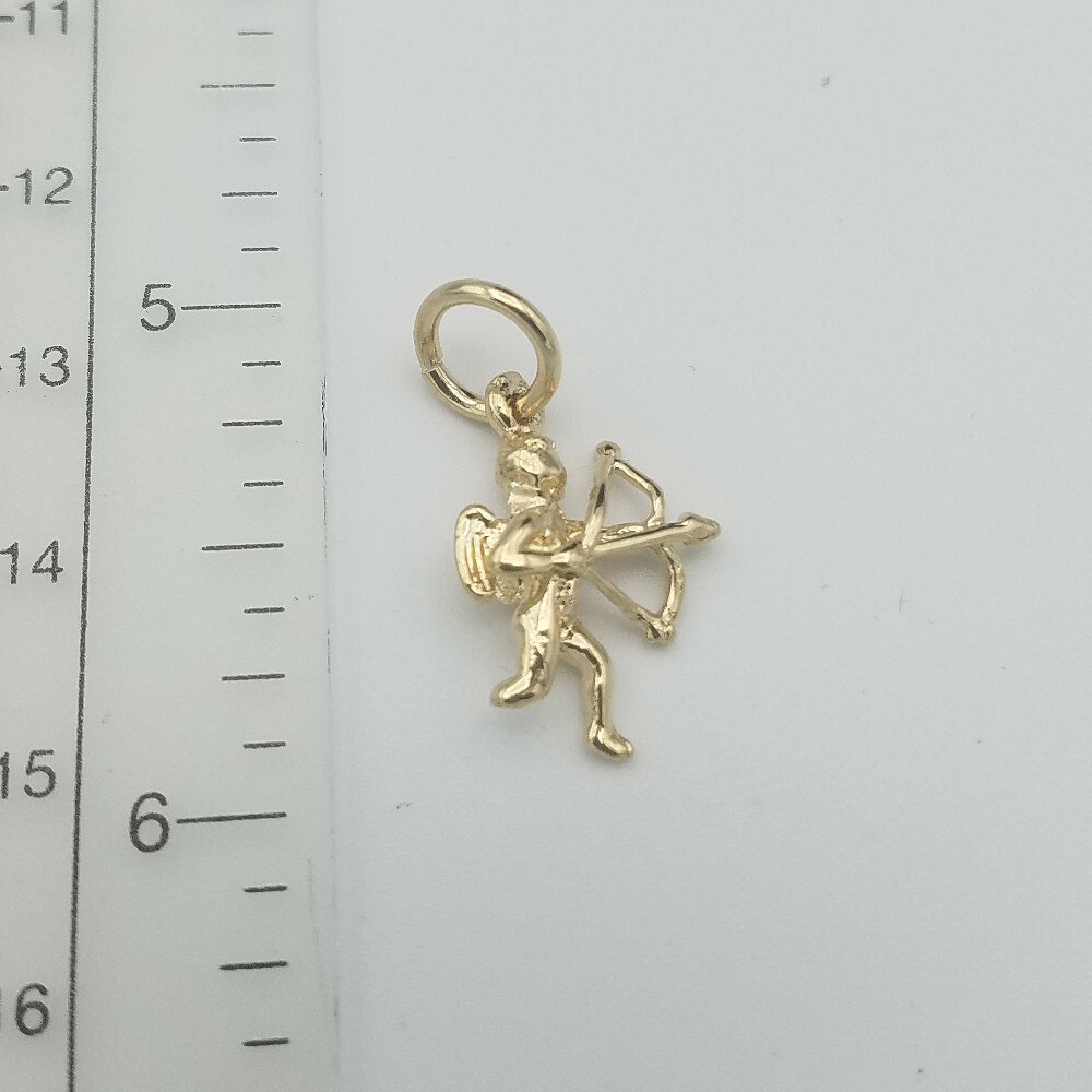 14KT GOLD EP CUPID BOW & ARROW CHARM & 16,18,20,24 OR 30″ ROPE CHAIN 2212
