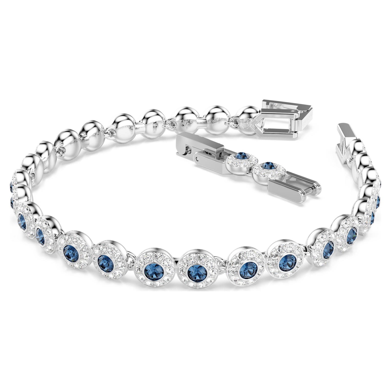 Swarovski Una Angelic Bracelet, Round Cut, Blue, Rhodium Plated 5733401
