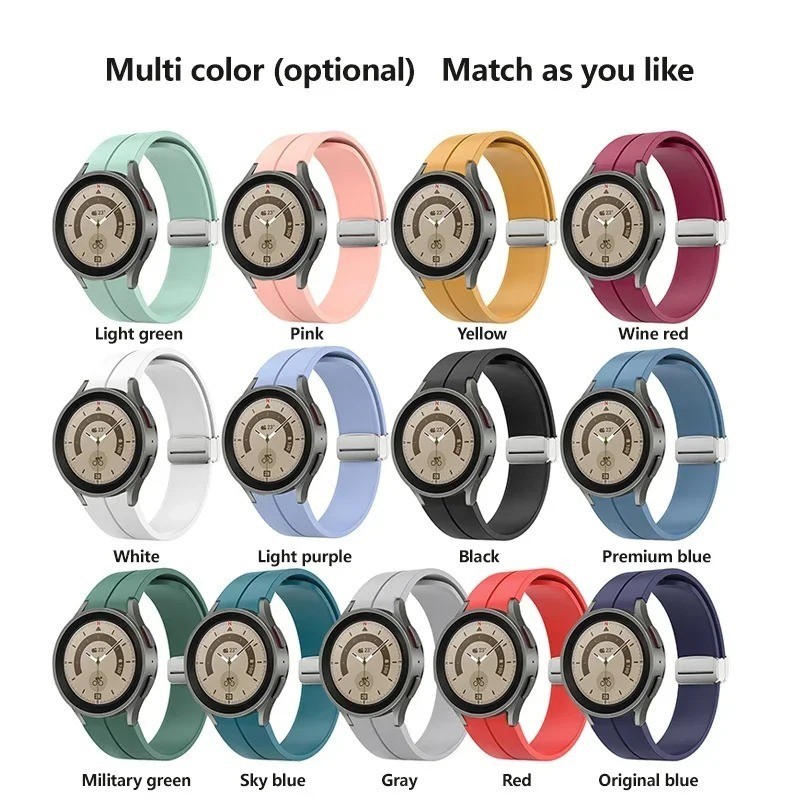 Magnetic Silicone Strap for Samsung Galaxy Watch 7 6 5 4 40-47mm Band UK