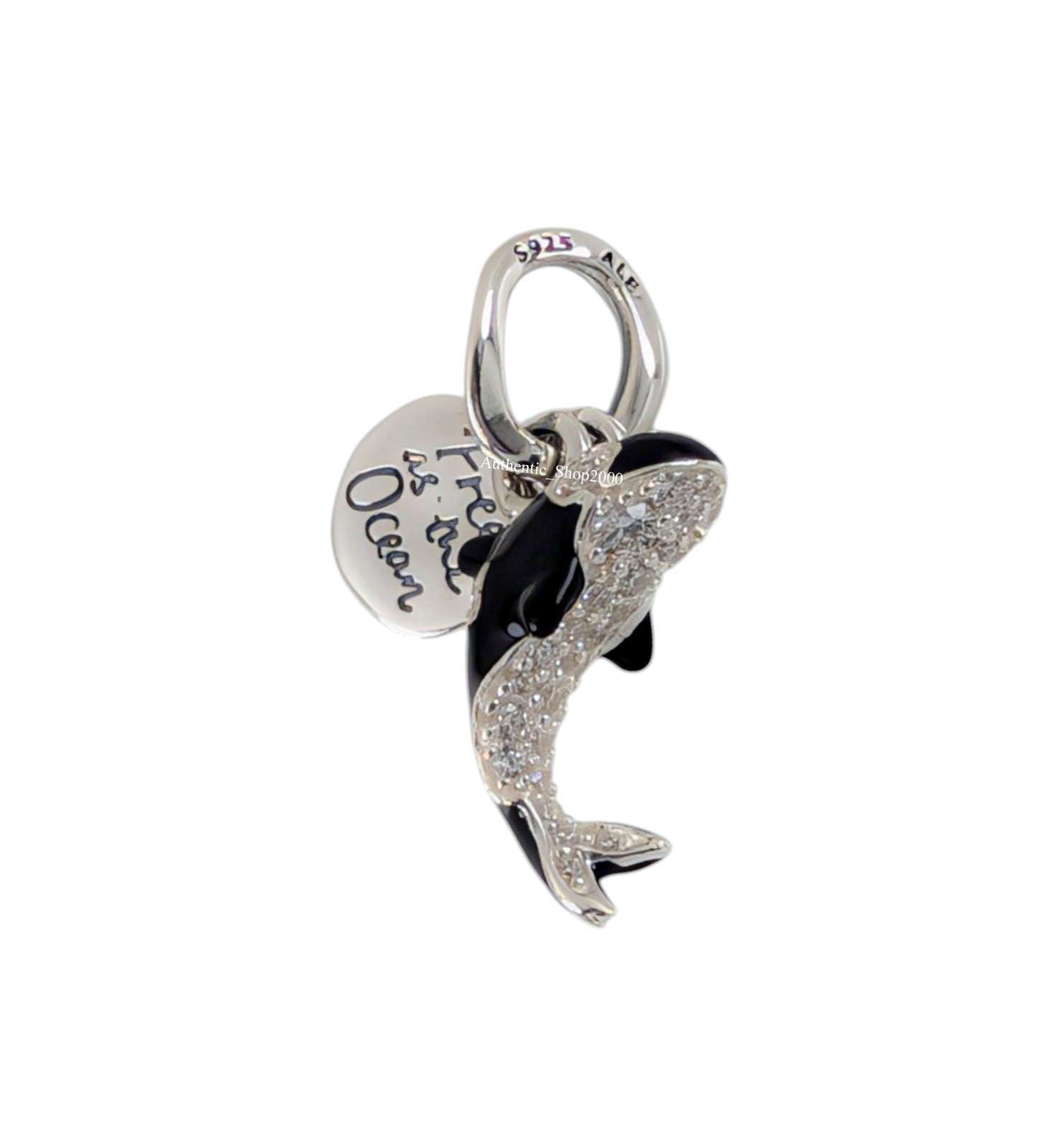 New 100% Authentic PANDORA 925 Ale Free As The Ocean Orca Whale Charm 794683C01