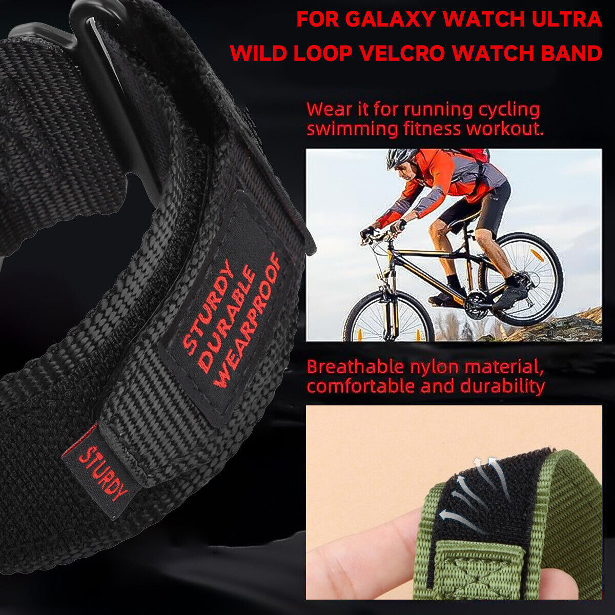 Nylon Strap for Samsung Galaxy Watch 7 Ultra 47mm Loop Band Camouflage Wristband