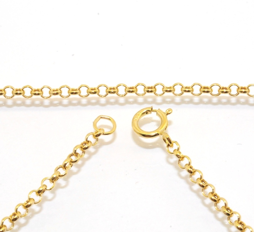 2mm Cable Round Rolo Chain Necklace Extender Real Solid 14K Yellow Gold Genuine