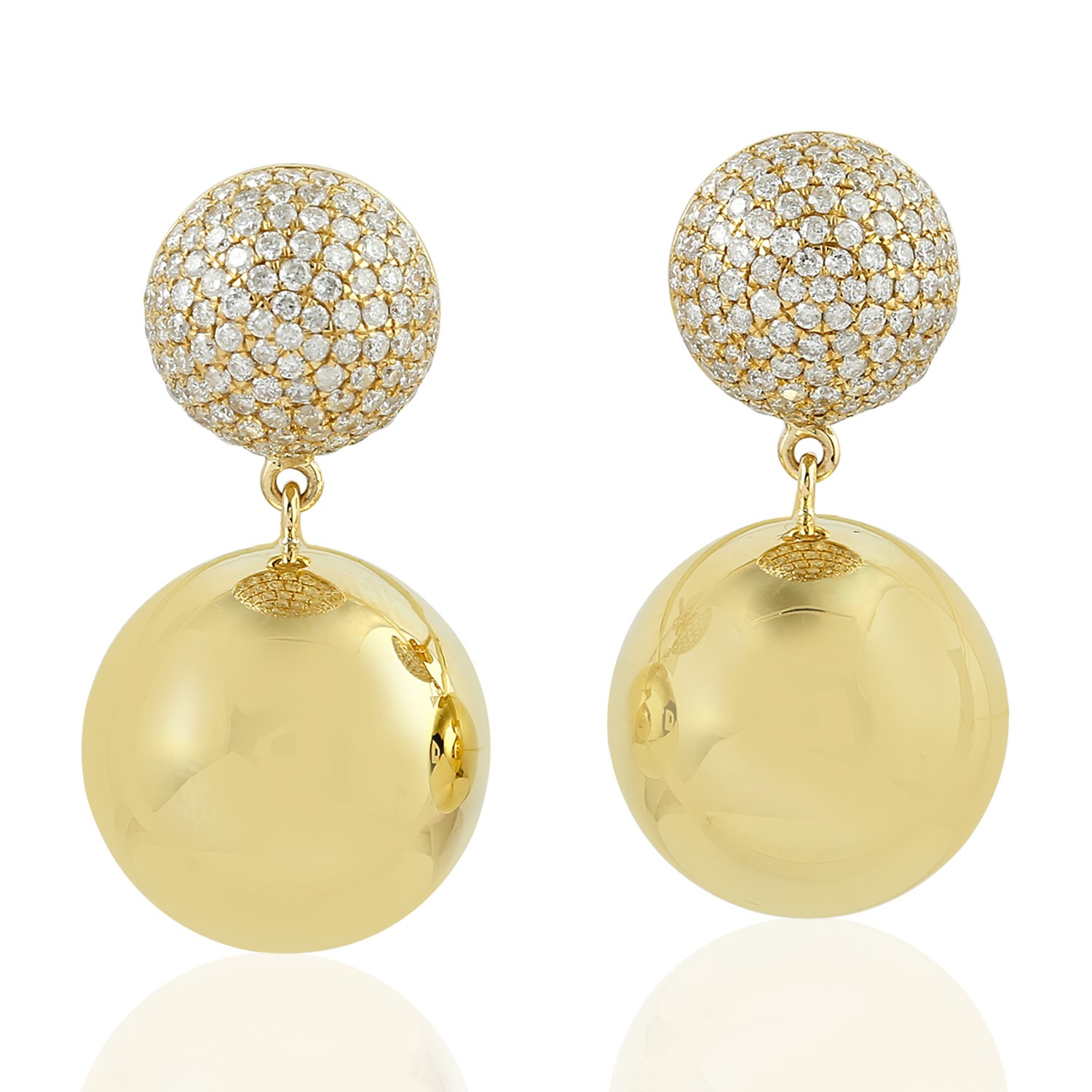 Diamond Drop/Dangle Earrings 18k Yellow Gold Jewelry For Women