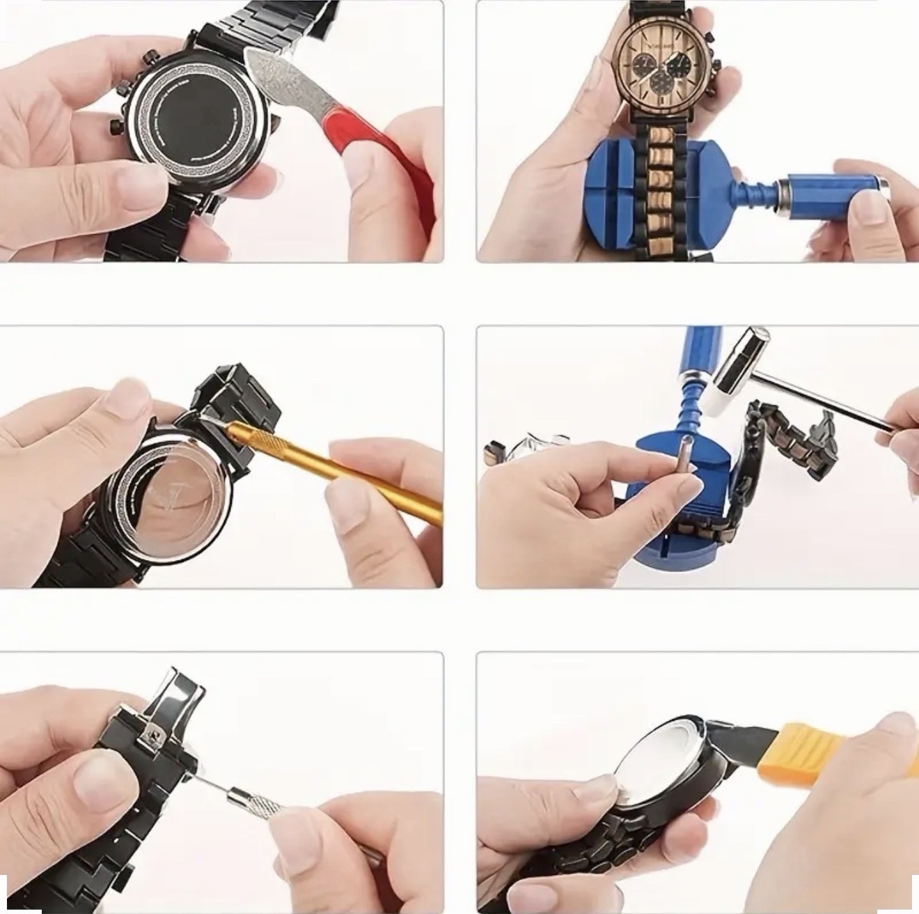 Watch Repair Tool Kit Link Remover Case Opener Battery Replacement Set