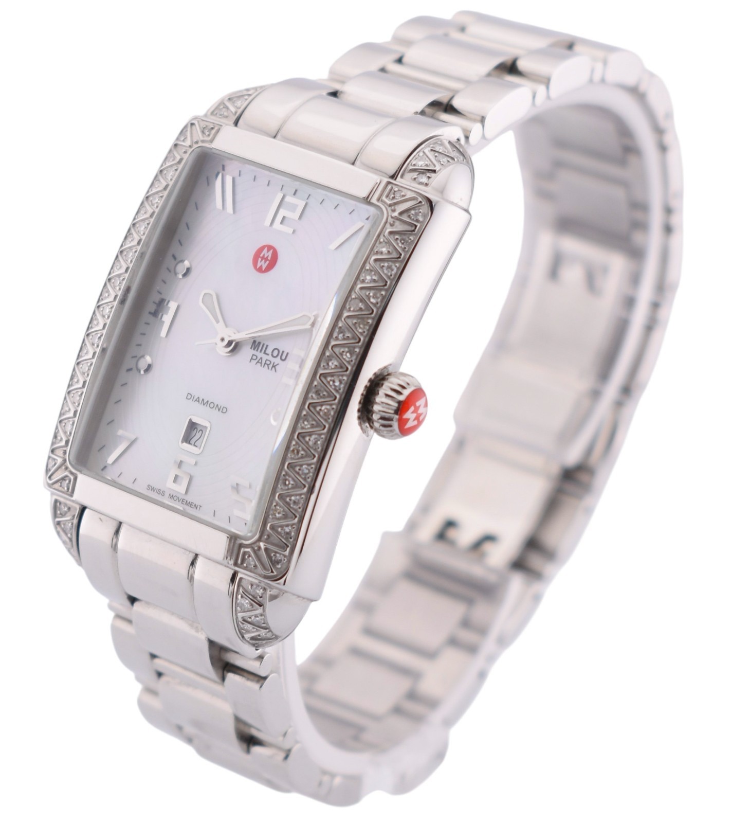 Michele Milou Park MW15C01A2025 Stainless Steel Ladies Diamond Watch $1045.00