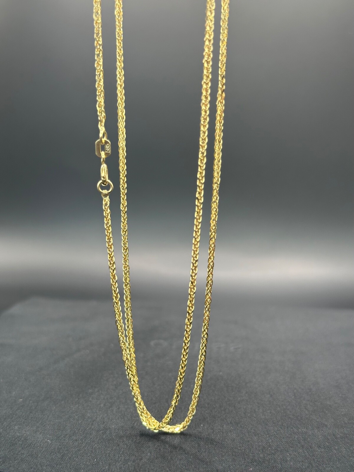 14K Yellow Gold Spiga Wheat Chain Necklace 22” 2.0mm 585 Hallmark Genuine Gold