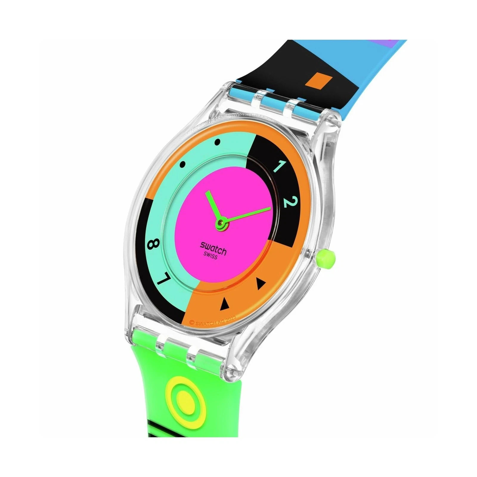 Swatch SS08K119 Unisex Neon Hot Racer Adjustable Analog Quartz Watch, 34mm New
