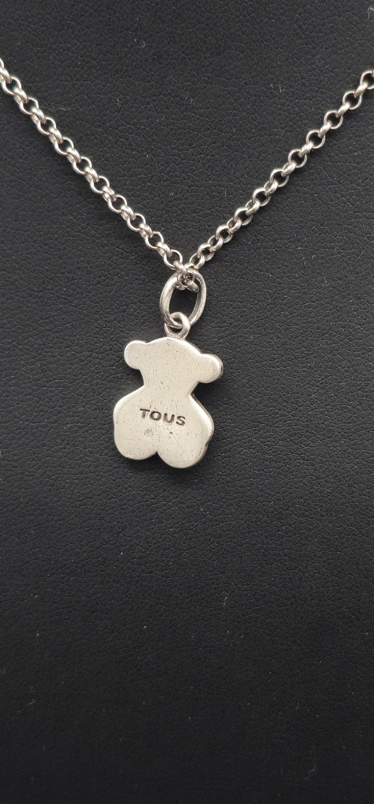TOUS 925 Sterling Silver Enamel Teddy Bear Pendant Necklace Multicolor Spain
