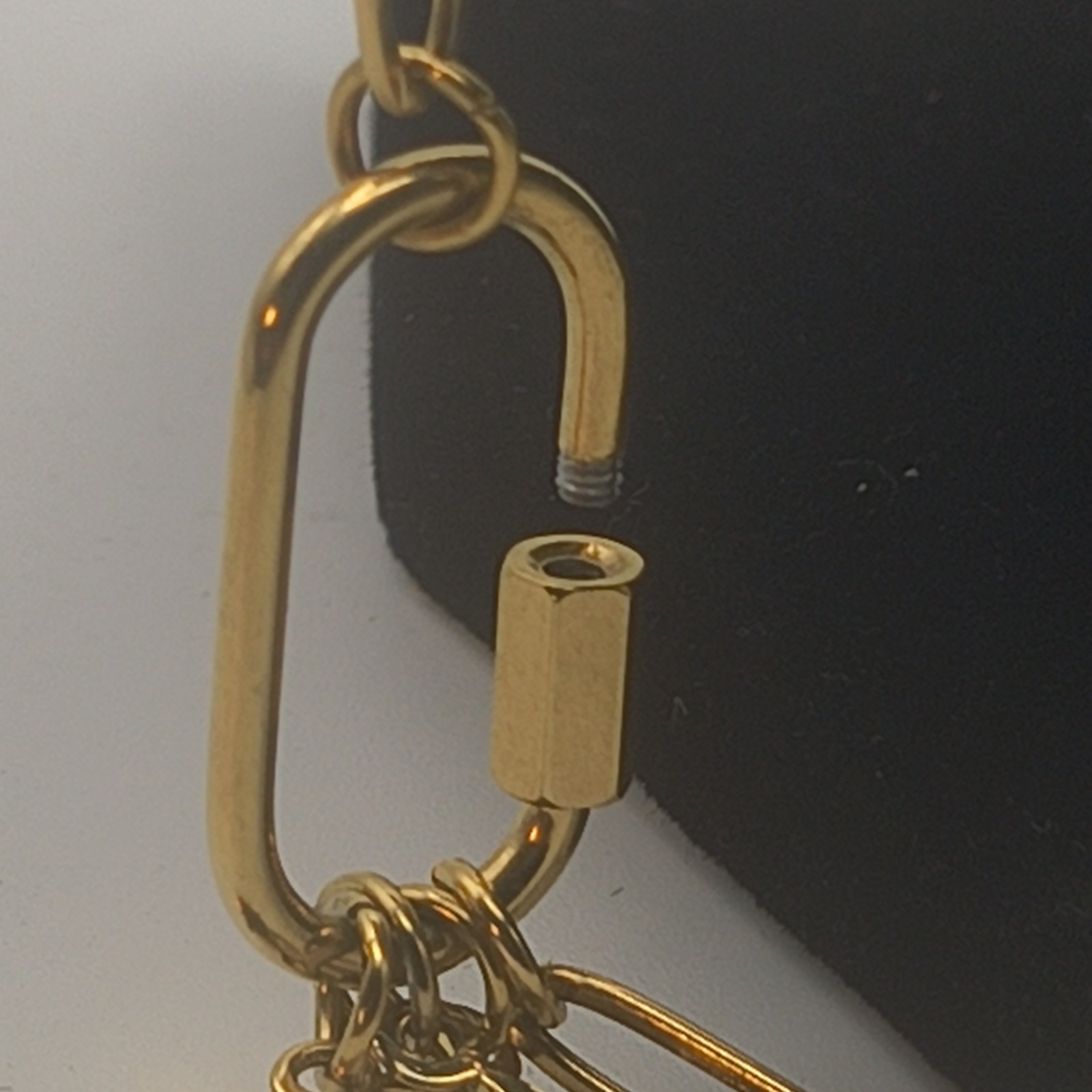 Nominal Gold Tone Bar Link Chain Necklace Asymmetrical Sun Charm Lobster