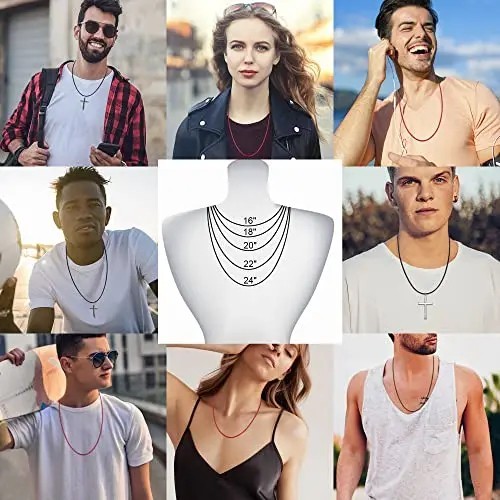 Waterproof Braided Leather Chain Cord Necklace with Stainless Steel Clasp