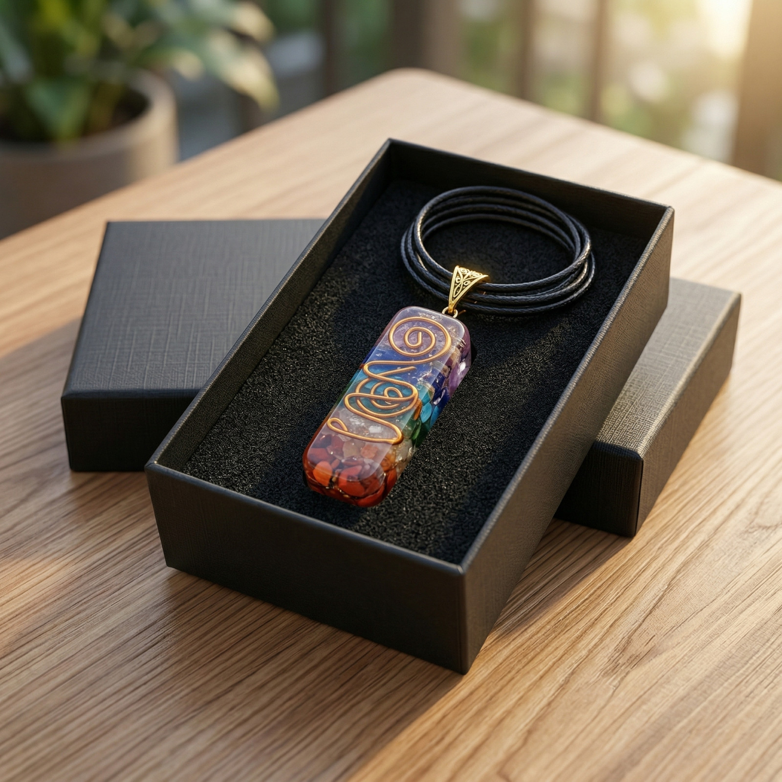 7 Chakra Orgone Pendant Energy Healing EMF Protection Pendant Unisex Necklace
