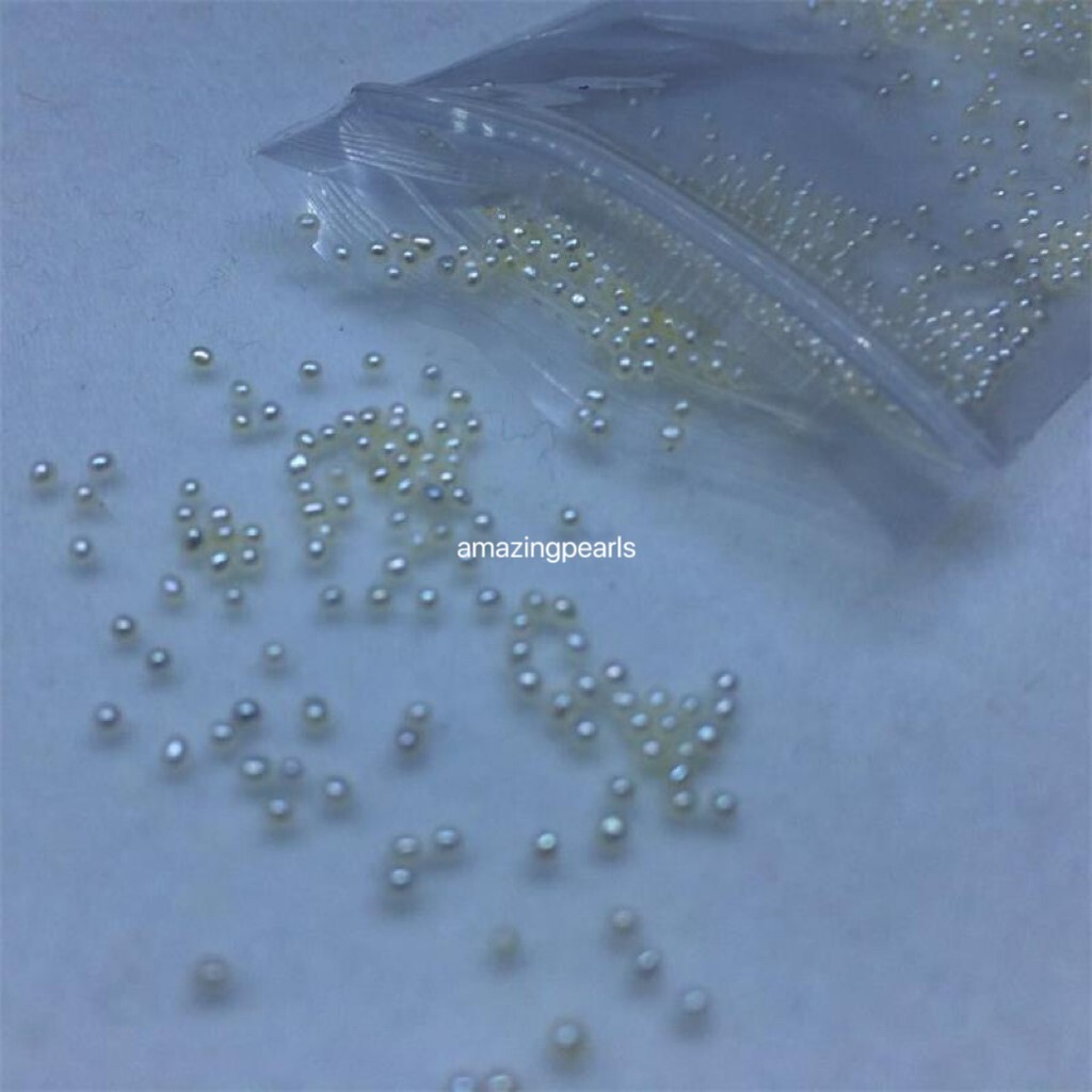 Rare White 0.8-1.5mm Small Tiny Round Fresh Water Pearl Loose Beads Undrilled