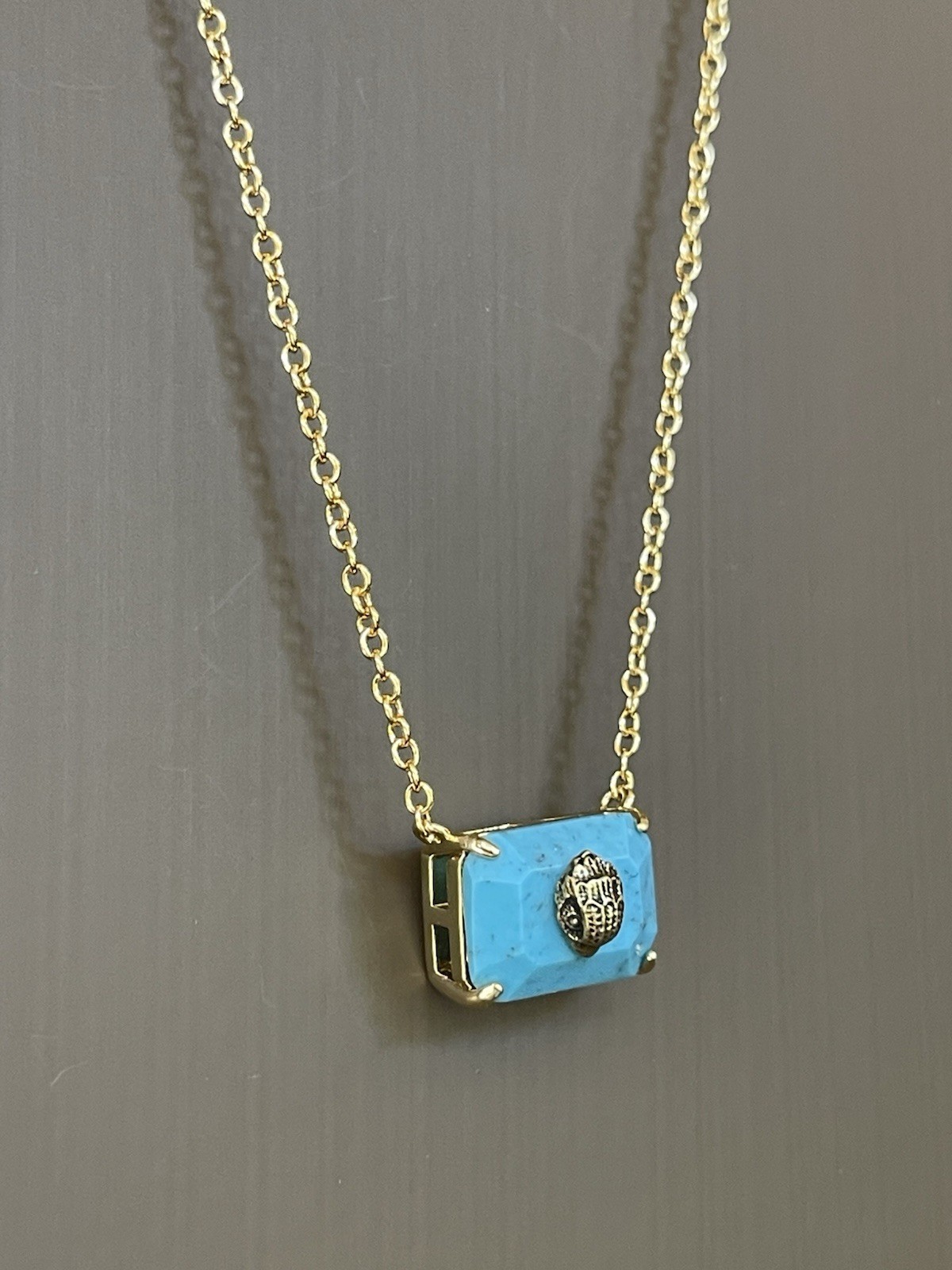 Kurt Geiger London Turquoise Eagle Head Pendant Necklace NWT