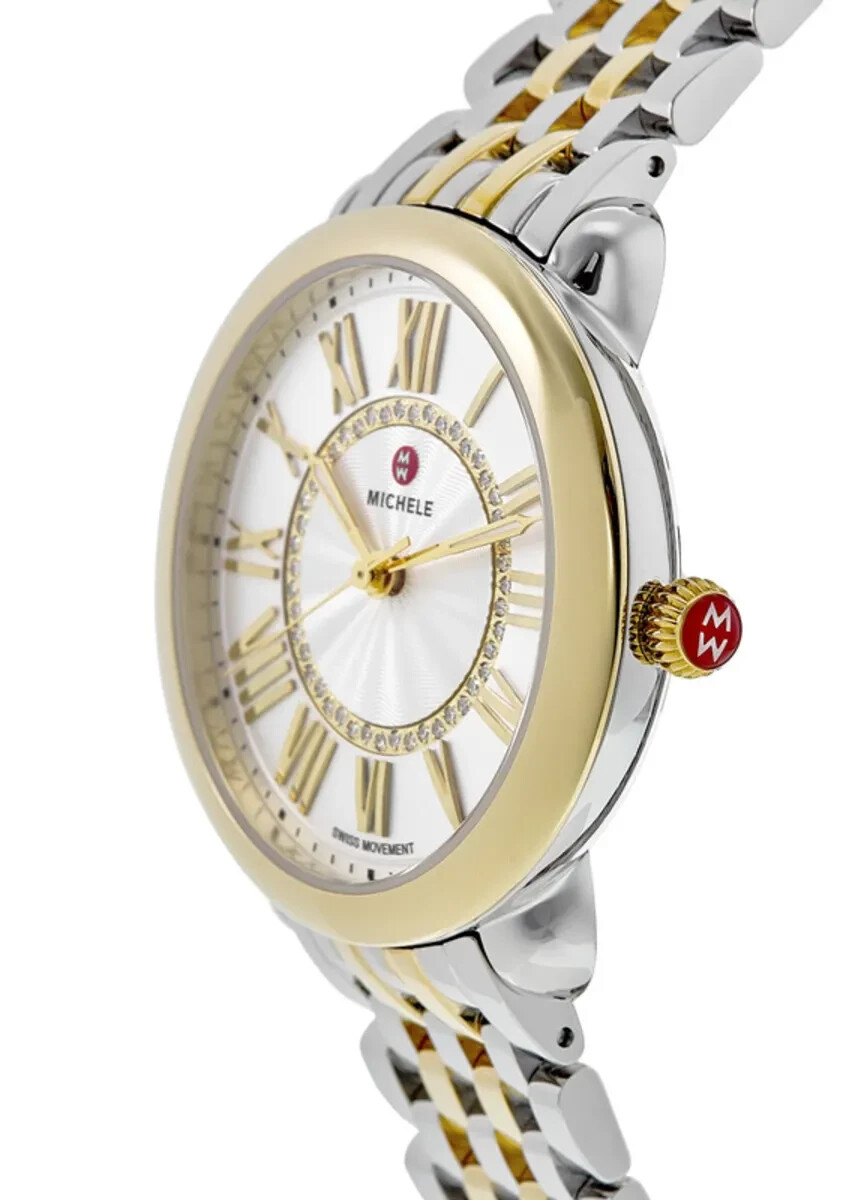Michele Serein Mid Two-Tone With Diamond Sunray Dial Ladies Watch MWW21B000148
