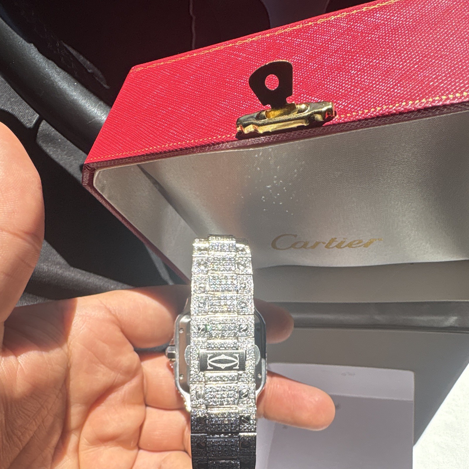 Cartier Santos Automatic Stainless Steel Silver Dial Roman Square 100m Box