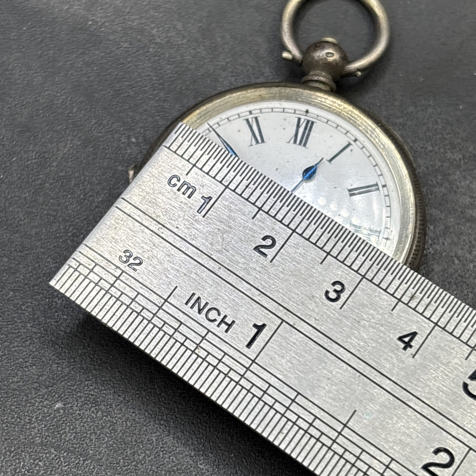 Pocket Watch 800 Silver Case PARTS REPAIR PRACTICE Floral Etched Case