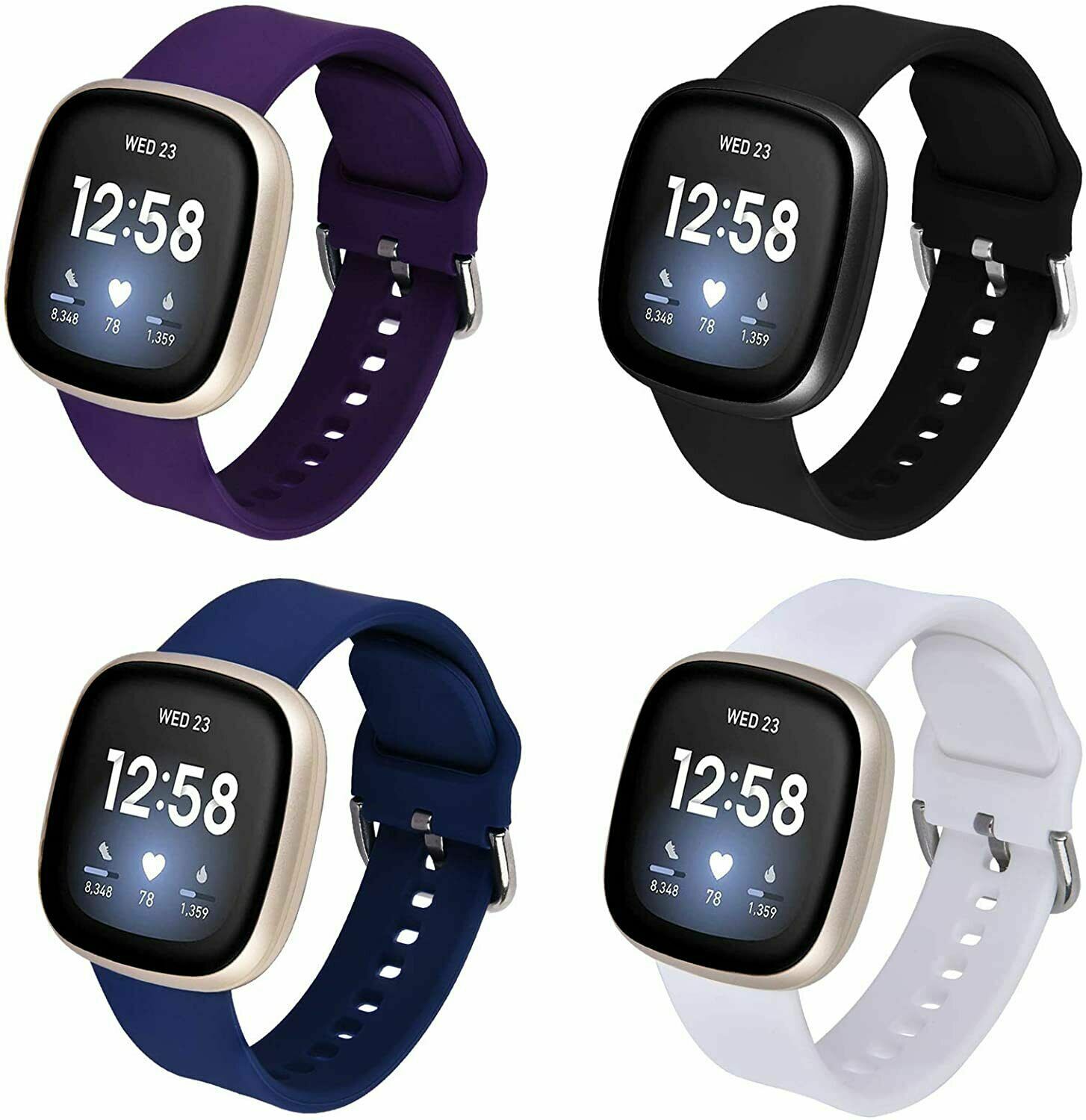 Silicone Strap For Fitbit Versa 4 3/Sense 2 1 Watch Sport Buckle Wrist Watchband