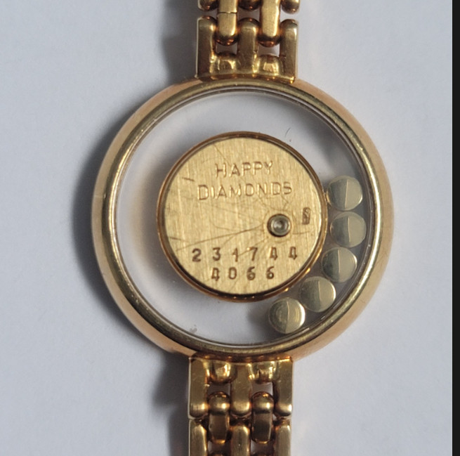Chopard Happy Diamonds 18K Yellow Gold Ladies Watch + Set Stick + Boxes + 1 Link